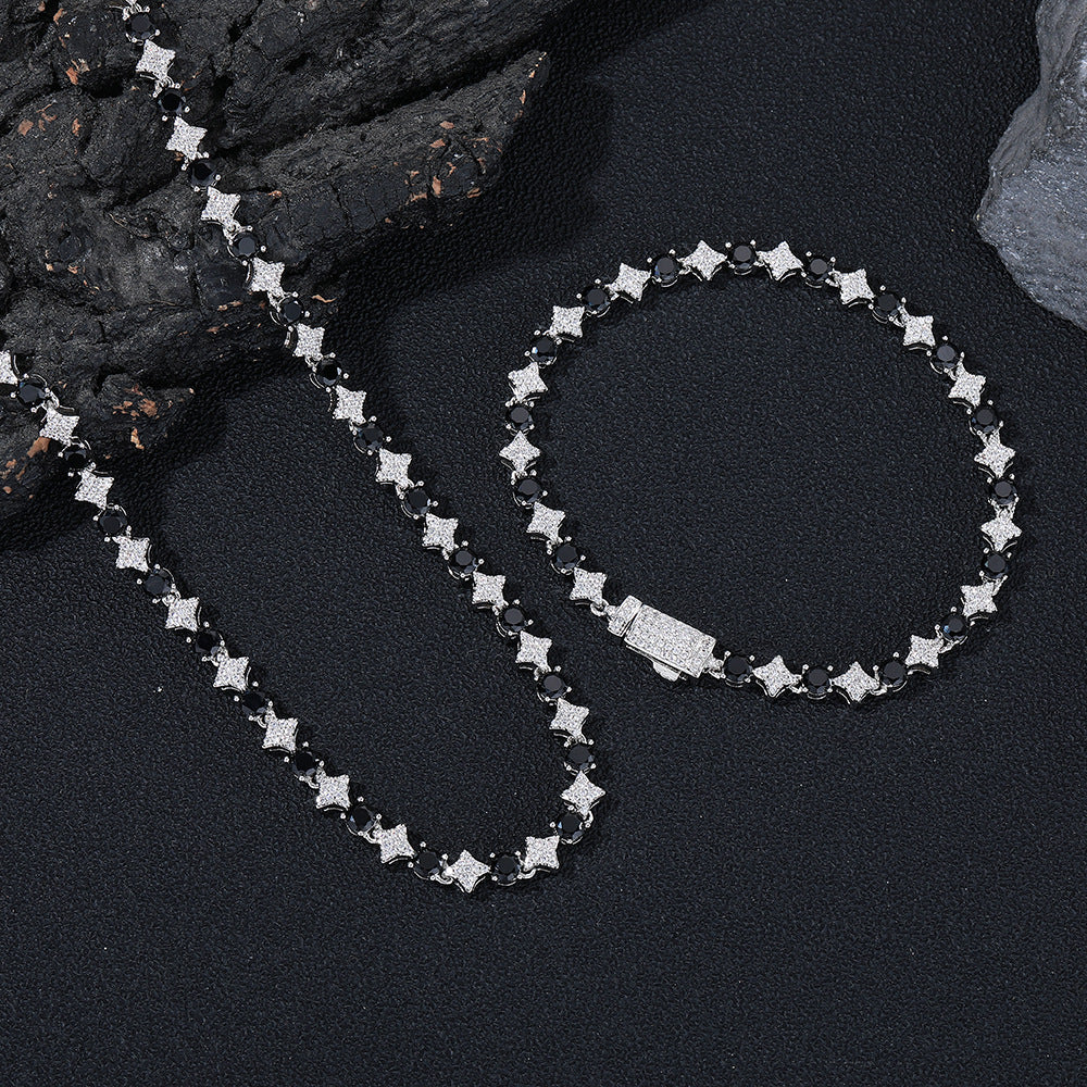 Star Cubic Zirconia Tennis Bracelet, Unisex Hip Hop Chain Bracelet product image