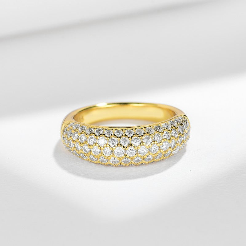 Moissanite Pavé Band Ring for Women, 18K Gold Plated Full Sparkle Ring product image