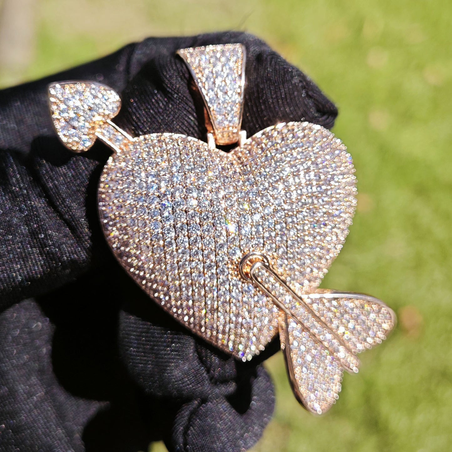 Iced Out Cupid Heart Pendant Necklace for Women and Men product image