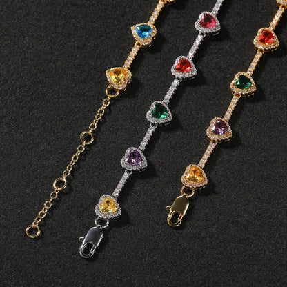 Heart Chain Bracelet and Necklace Set for Couples – Gold Plated or Silver Plated Statement Jewelry
