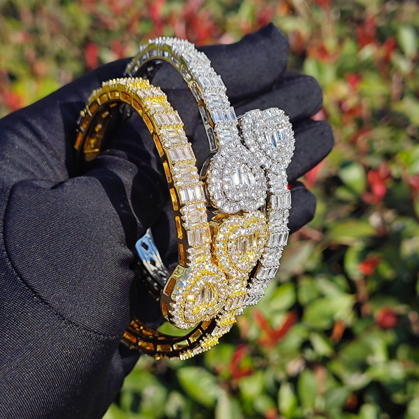 Unisex Iced Out Heart Statement Bracelet