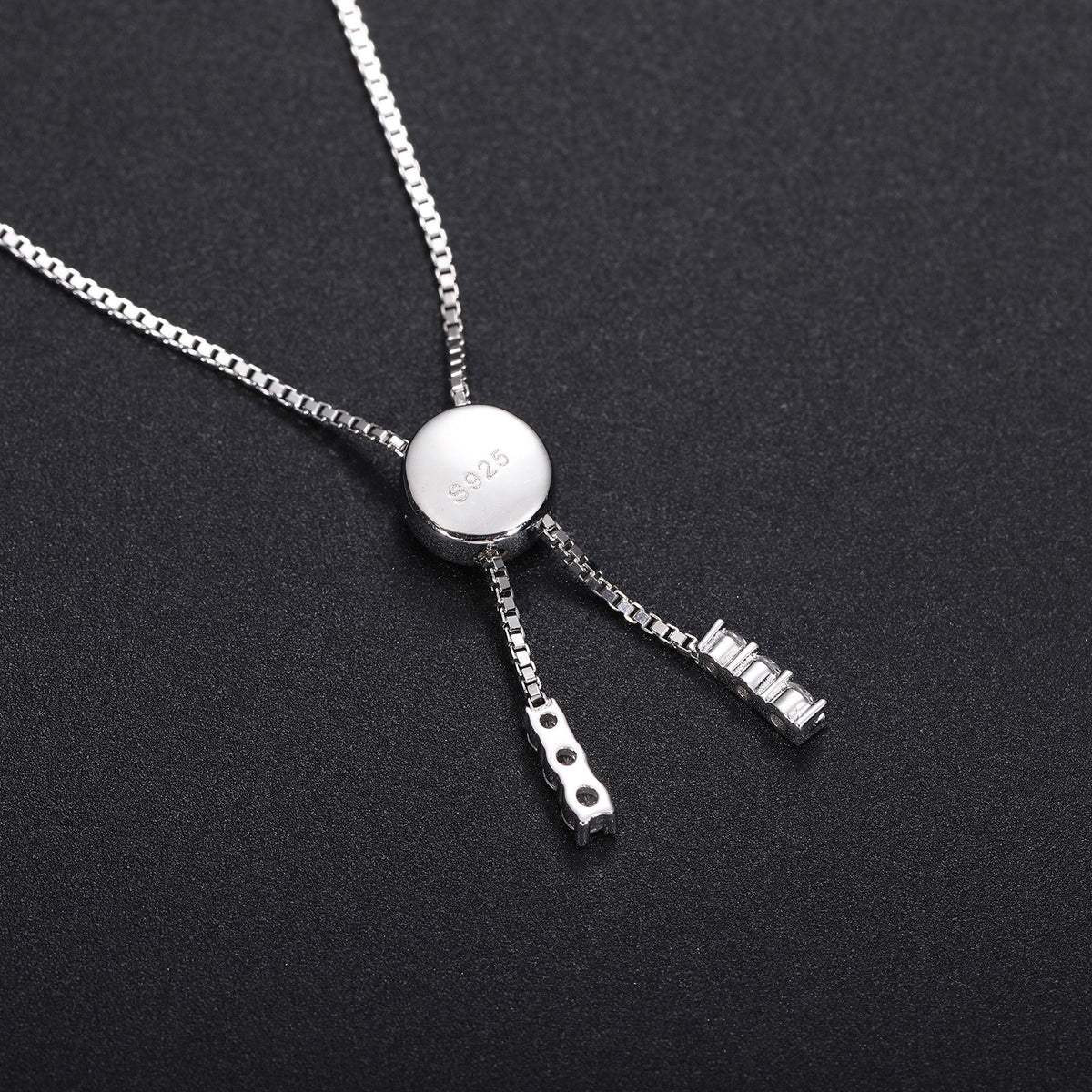 925 Silver Adjustable Tennis Bracelet with Round Moissanite Look Stones for Women and Men product image