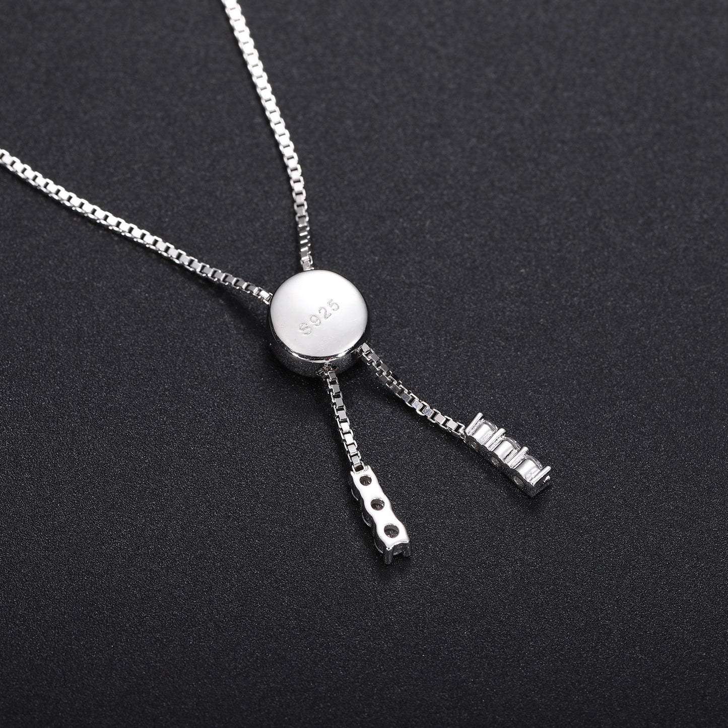 925 Silver Adjustable Tennis Bracelet with Round Moissanite Look Stones for Women and Men product image