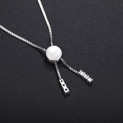 925 Silver Adjustable Tennis Bracelet with Round Moissanite Look Stones for Women and Men