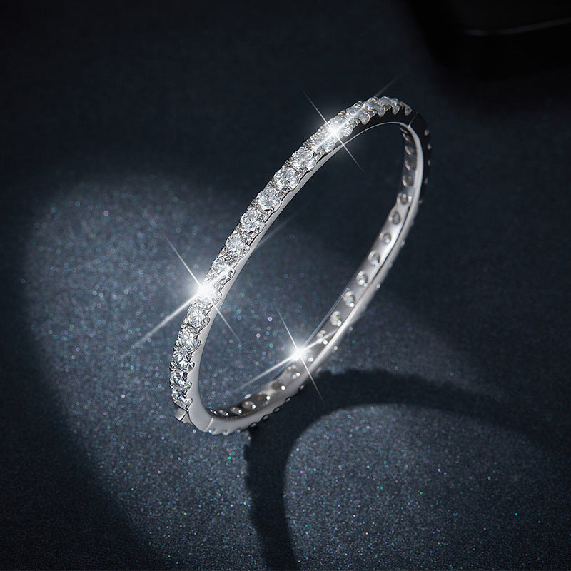 Moissanite Tennis Bracelet Bangle, Full Circle Round Stone Unisex product image