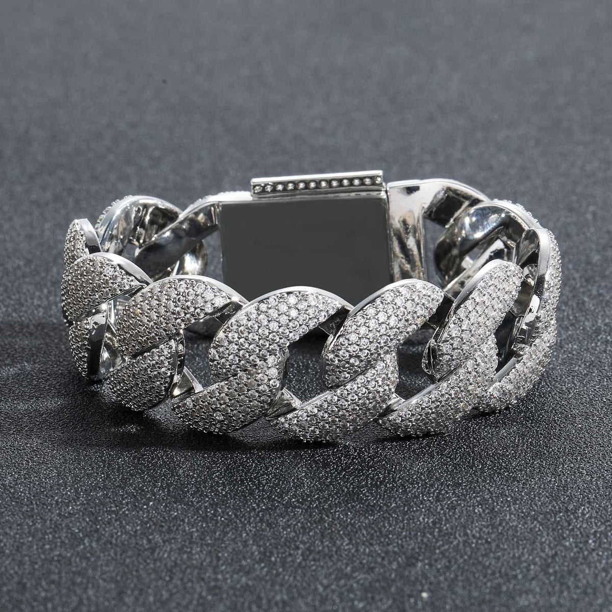Hip Hop Cuban Link Bubble Copper Bracelet for Men product image