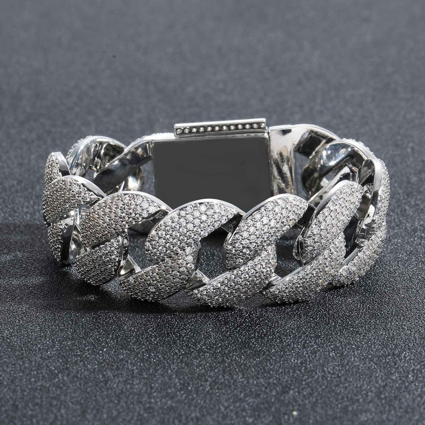 Hip Hop Cuban Link Bubble Copper Bracelet for Men