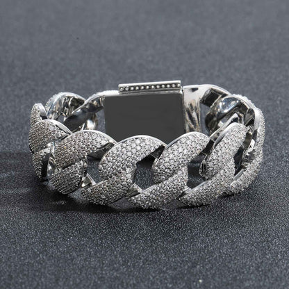 Hip Hop Cuban Link Bubble Copper Bracelet for Men