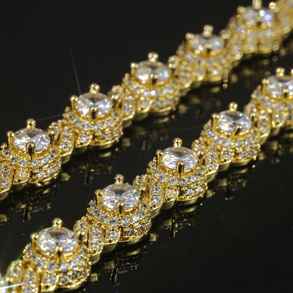 7.5 mm Round Cluster CZ Cuban Copper Necklace or Bracelet - CHA318 product image