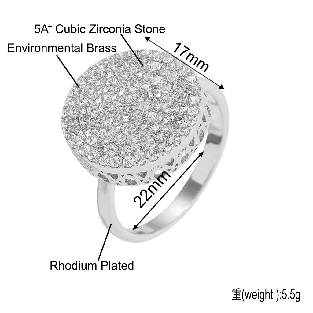 Hip Hop Geometric Round Copper Ring for Men