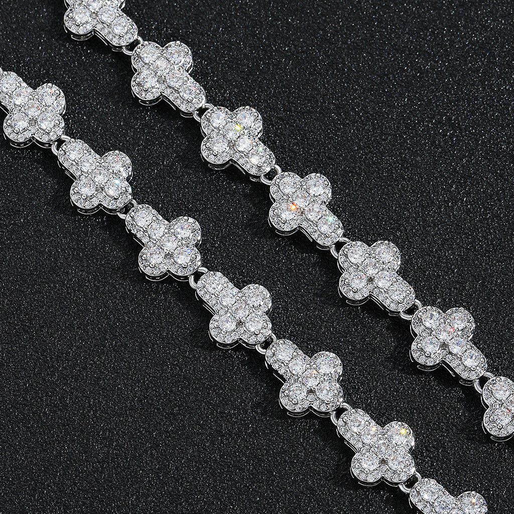 Hip Hop Cross Cubic Zirconia Necklace for Men