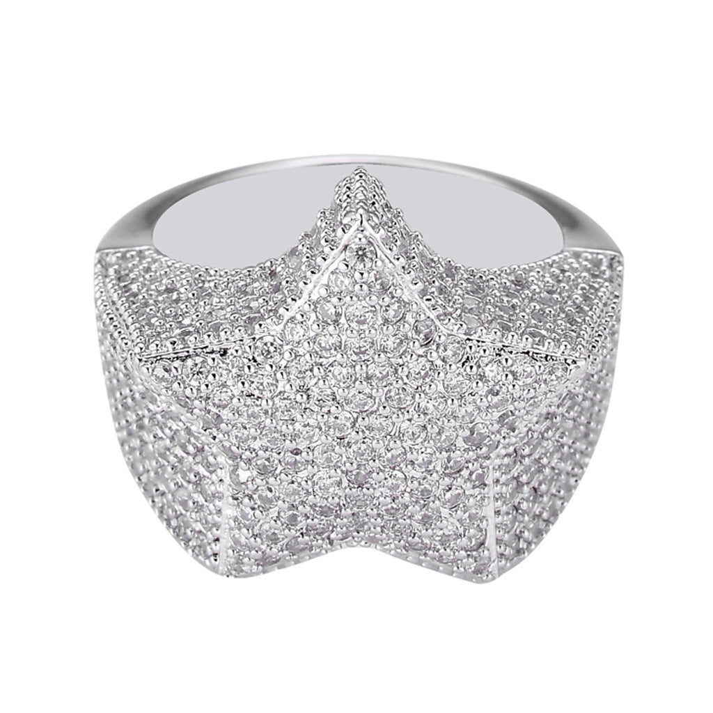 Light Luxury Star Copper Ring for Men and Women