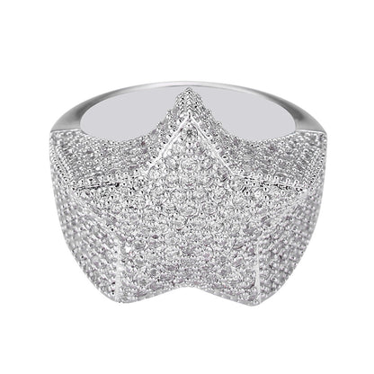 Light Luxury Star Copper Ring for Men and Women