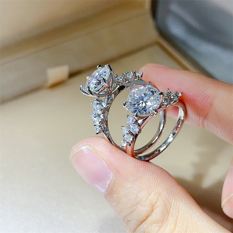 Moissanite Geometric Ring for Women, Elegant Engagement Ring Style, Square-Inspired Dress Ring product image