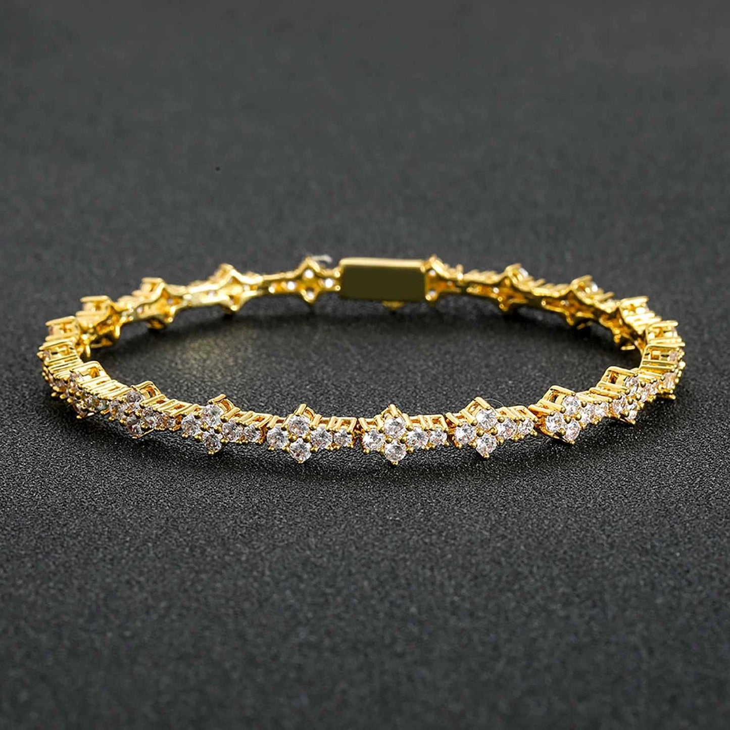 Hip Hop Light Luxury Fashion Cubic Zirconia Bracelet for Men and Women