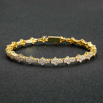 Hip Hop Light Luxury Fashion Cubic Zirconia Bracelet for Men and Women