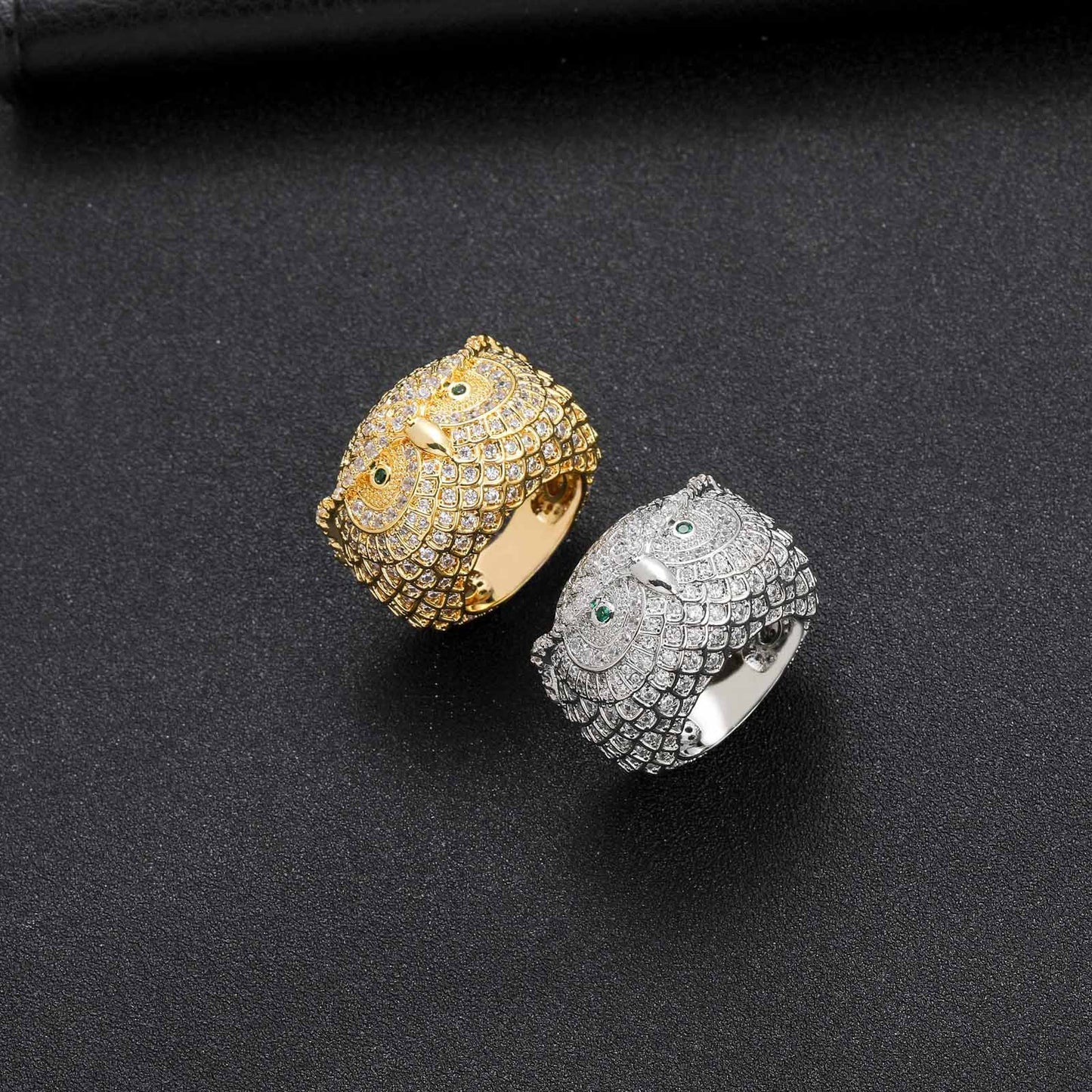 Hip Hop Vintage Cuban Link Cubic Zirconia Ring for Men