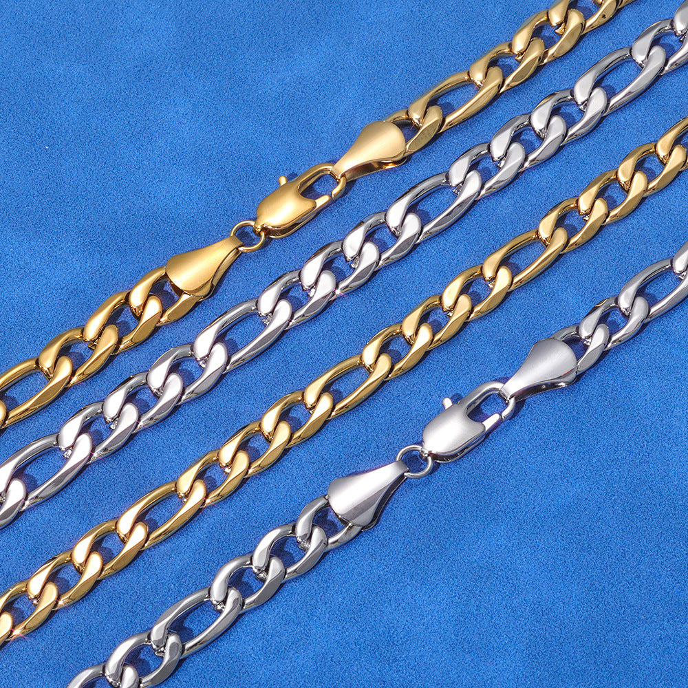 2.5-10 mm Polished Figaro Link Stainless steel Bracelet - CHA143 product image