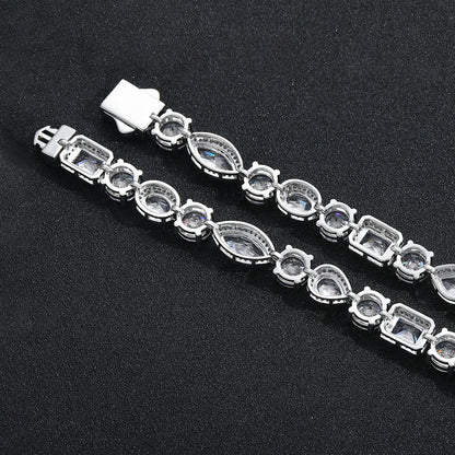 Light Luxury Square Oval Teardrop Cubic Zirconia Bracelet for Men
