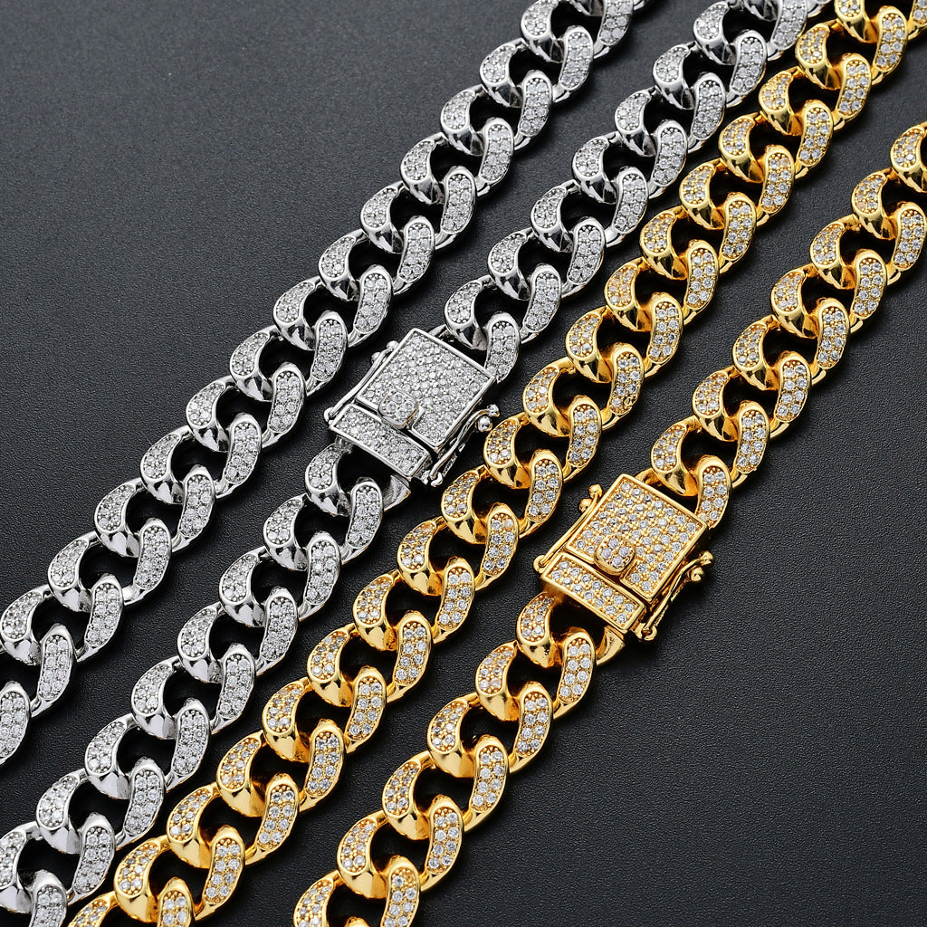 Hip Hop Cuban Link Cubic Zirconia Necklace for Men