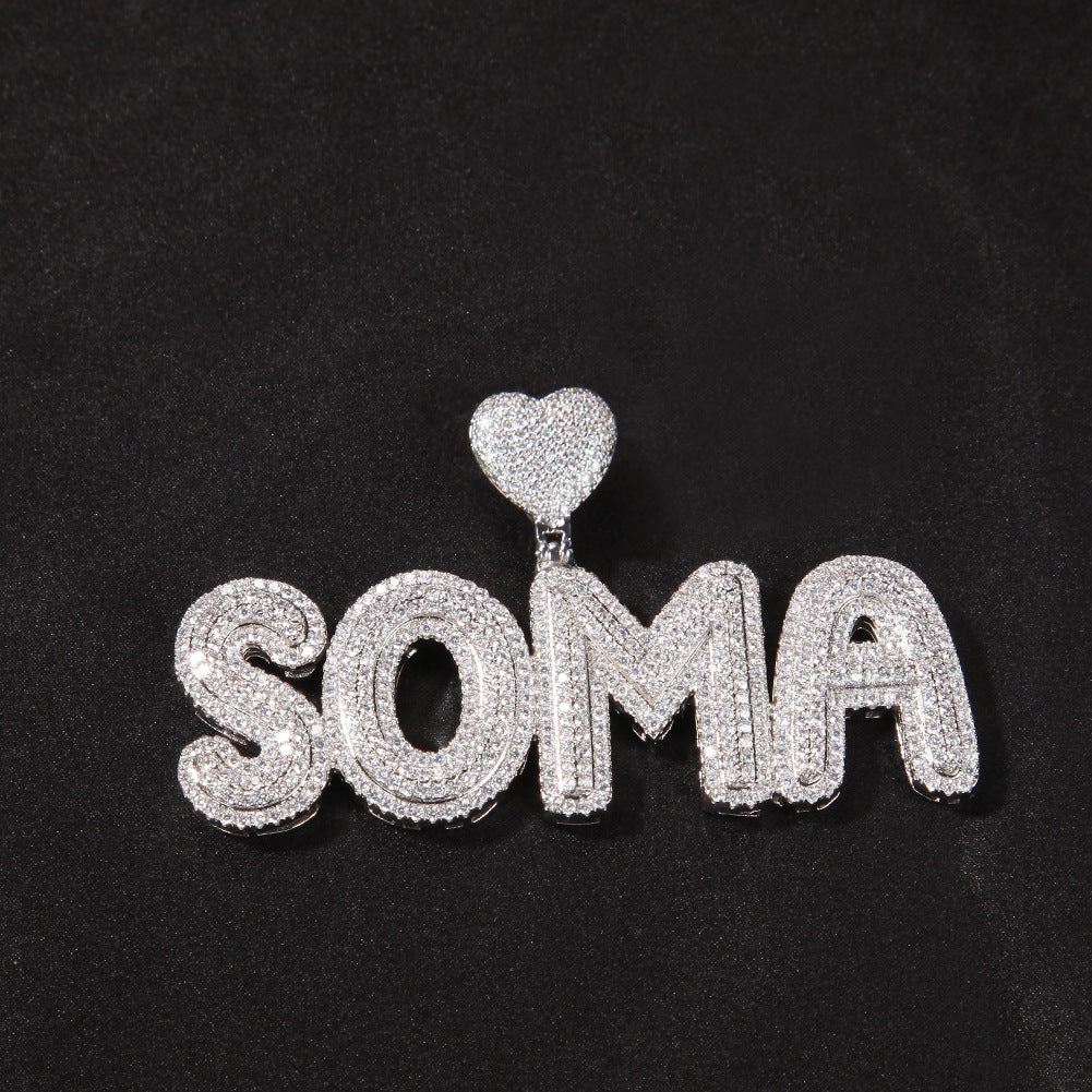 Custom Iced Letter Name Pendant Necklace for Women – Gold or Silver Plated Hip Hop Chain, Personalized Cubic Zirconia Statement Necklace product image