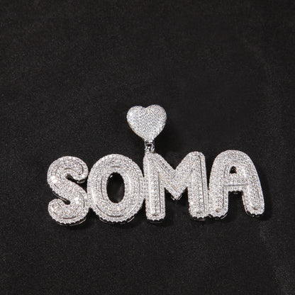 Custom Iced Letter Name Pendant Necklace for Women – Gold or Silver Plated Hip Hop Chain, Personalized Cubic Zirconia Statement Necklace