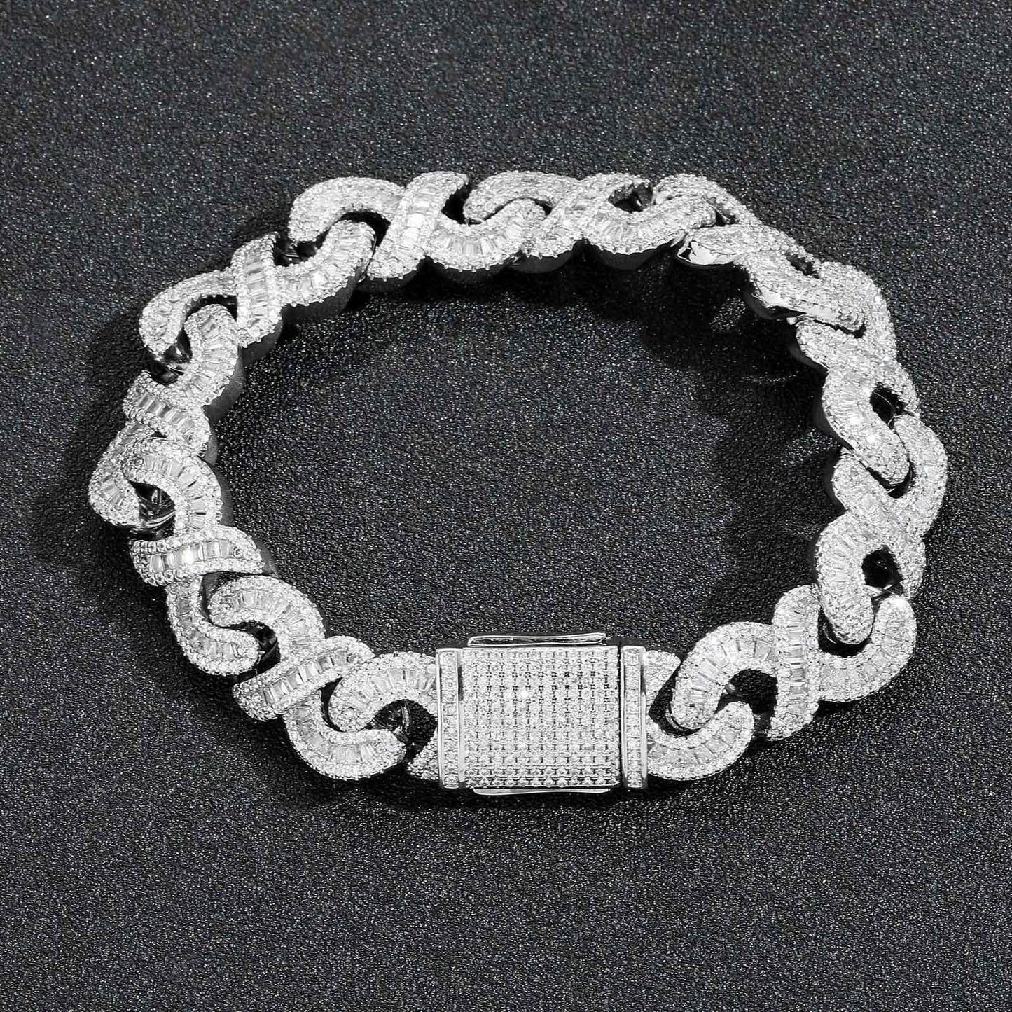 Hip Hop Light Luxury Cuban Link Cubic Zirconia Bracelet for Men