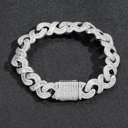 Hip Hop Light Luxury Cuban Link Cubic Zirconia Bracelet for Men