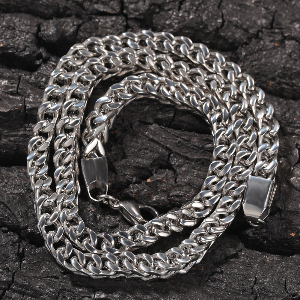 Chunky Cuban Link Chain Necklace for Women & Men - Stainless Steel Gold Plated or Silver Tone Statement Necklace