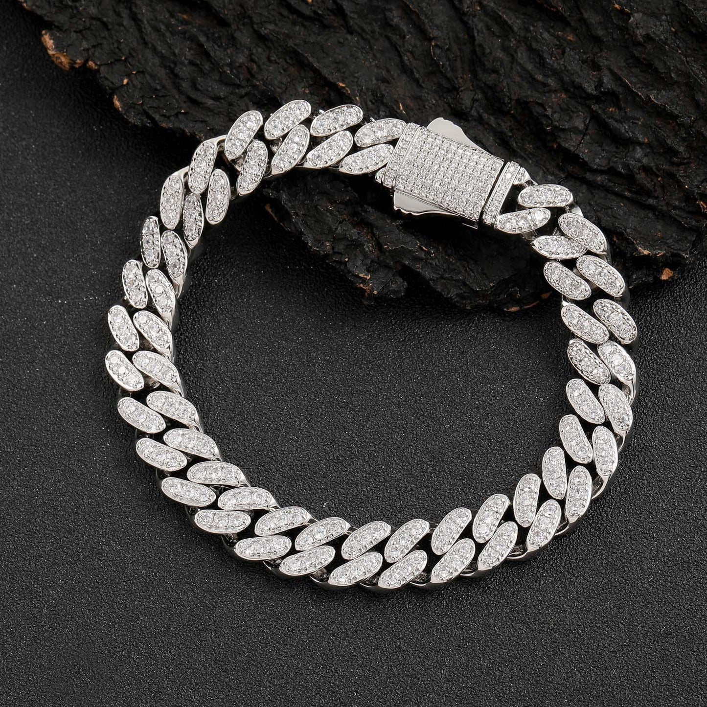 Hip Hop Minimalist Cuban Link Cubic Zirconia Bracelet for Men