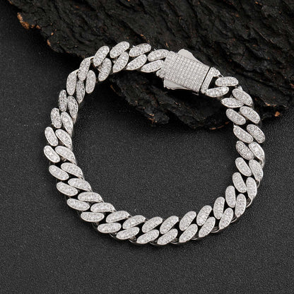 Hip Hop Minimalist Cuban Link Cubic Zirconia Bracelet for Men