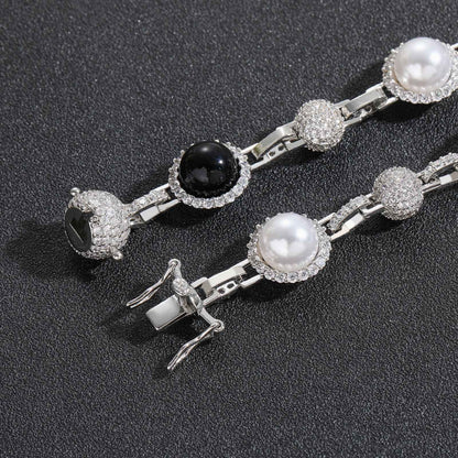 Hip Hop Vintage Bubble Cubic Zirconia Necklace for Men