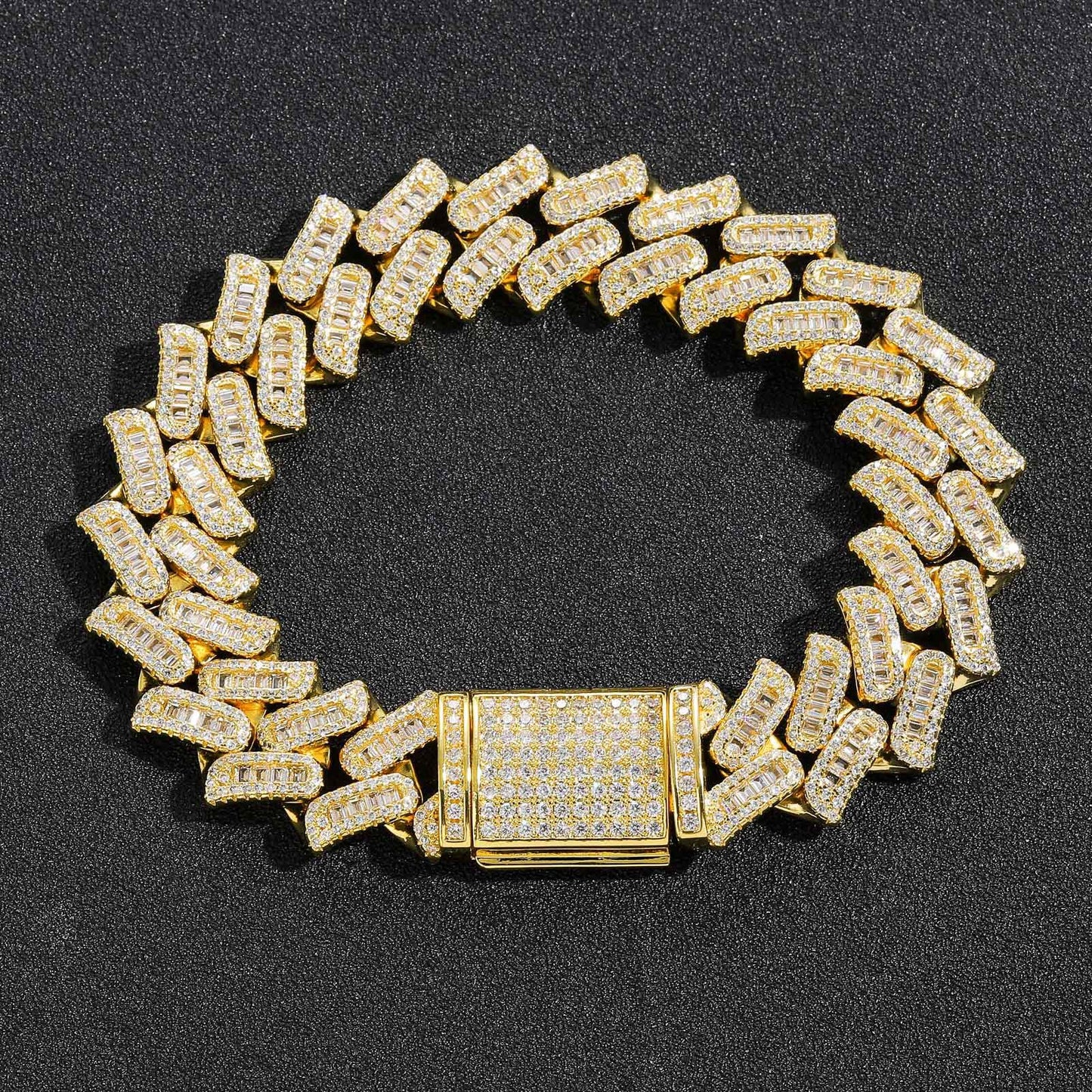 Hip Hop Cuban Link Cubic Zirconia Bracelet for Men