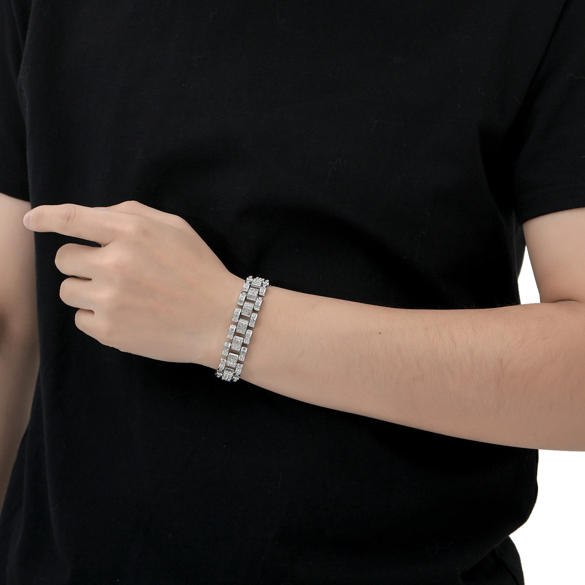 Hip Hop Cuban Link Alloy Bracelet for Men product image