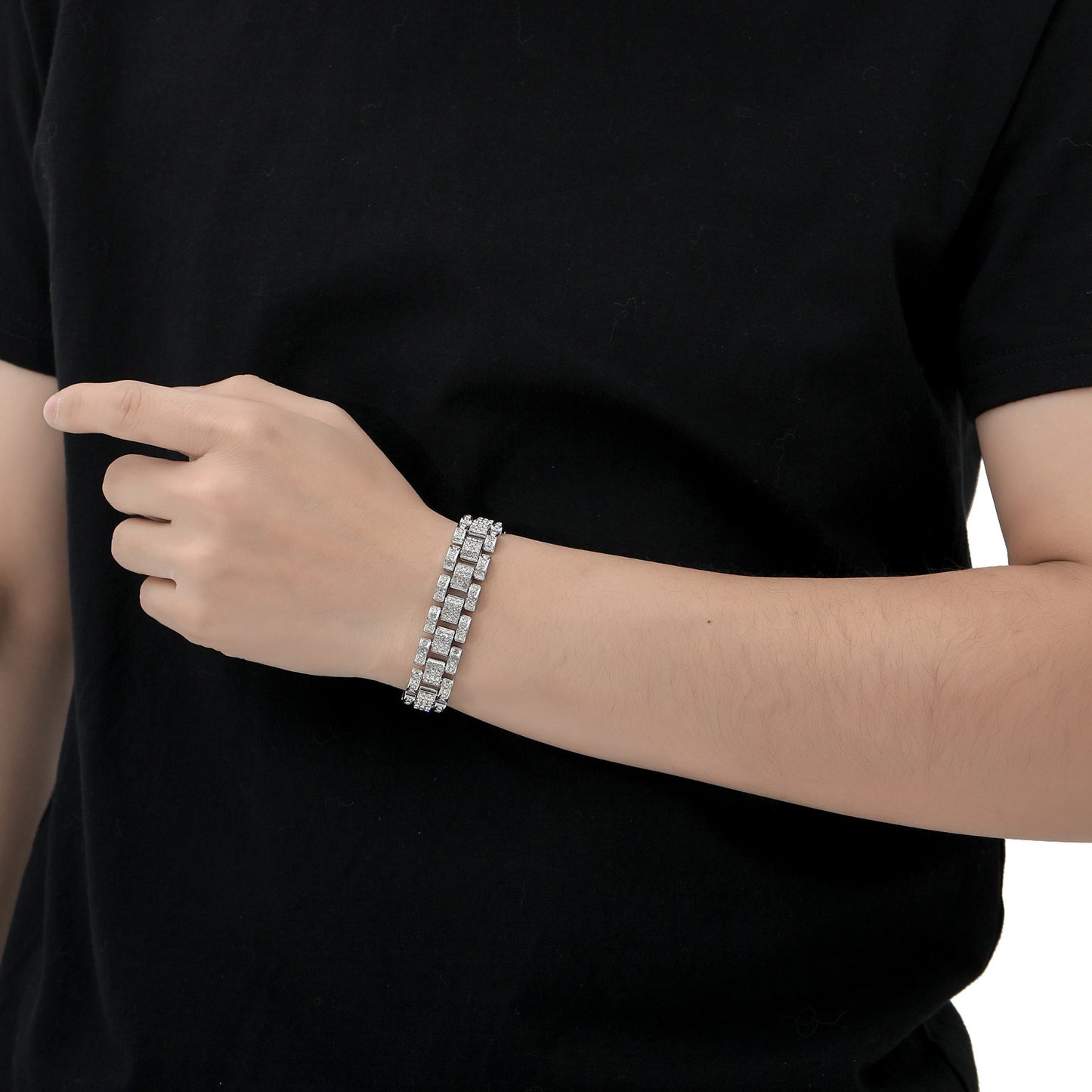 Hip Hop Cuban Link Alloy Bracelet for Men