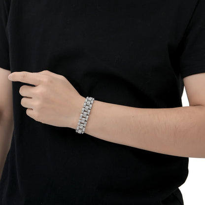 Hip Hop Cuban Link Alloy Bracelet for Men