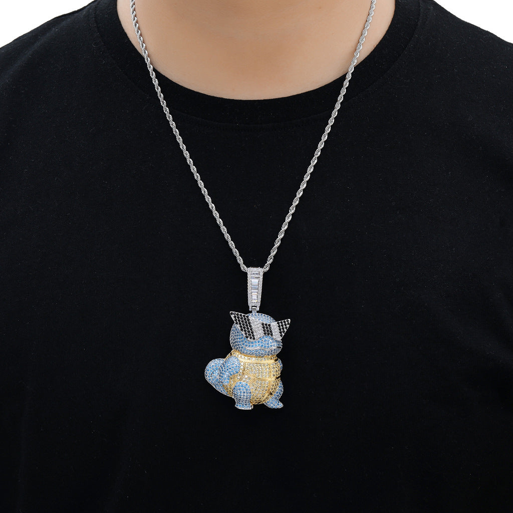 Hip Hop Fashion Cubic Zirconia Pendant Necklace for Men and Women