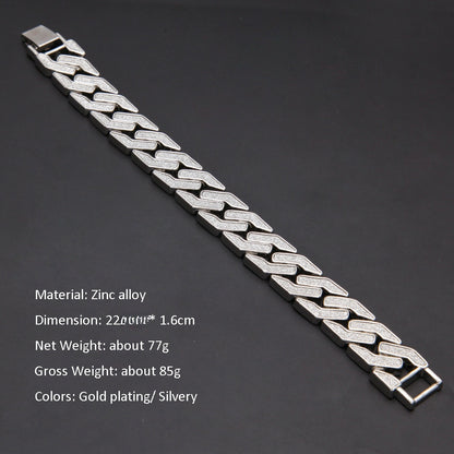 Unisex Gold Plated Line Link Chain Bracelet - Hip Hop Statement Stackable Bangle for Women and Men