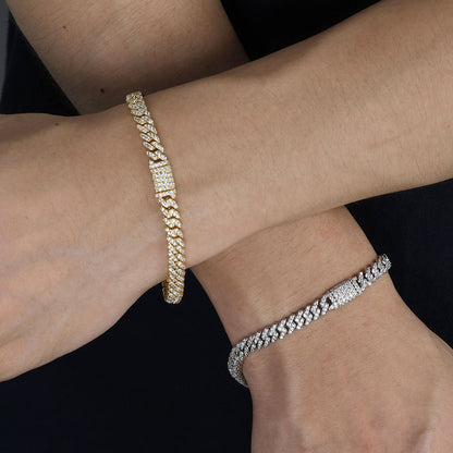 6 mm Single-Row Iced Cuban Copper Necklace or Bracelet with Cubic Zirconia - CHA286
