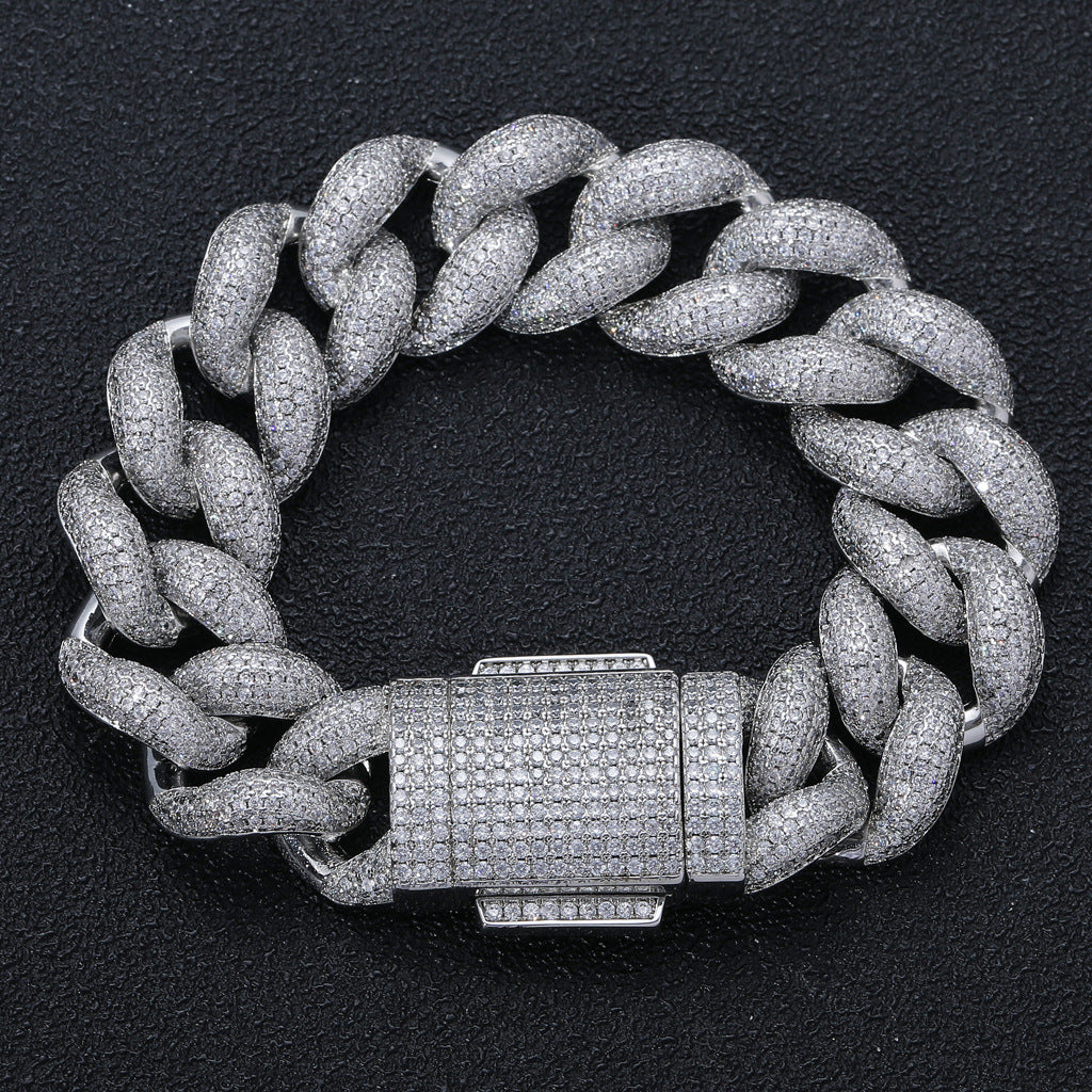 Hip Hop Cuban Link Bubble Copper Bracelet for Men