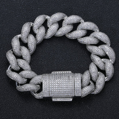 Hip Hop Cuban Link Bubble Copper Bracelet for Men