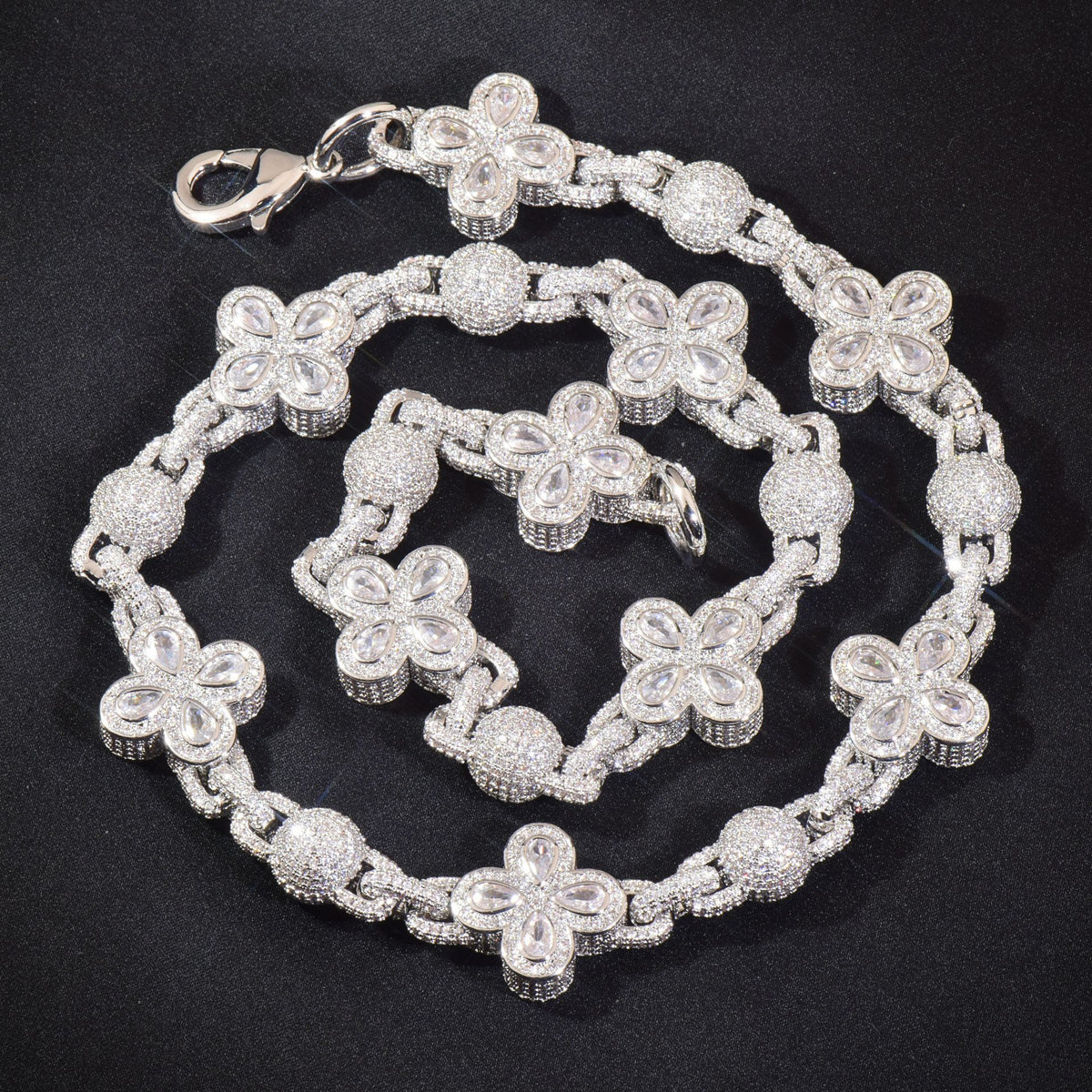 Unisex Iced Out Flower Statement Necklace product image