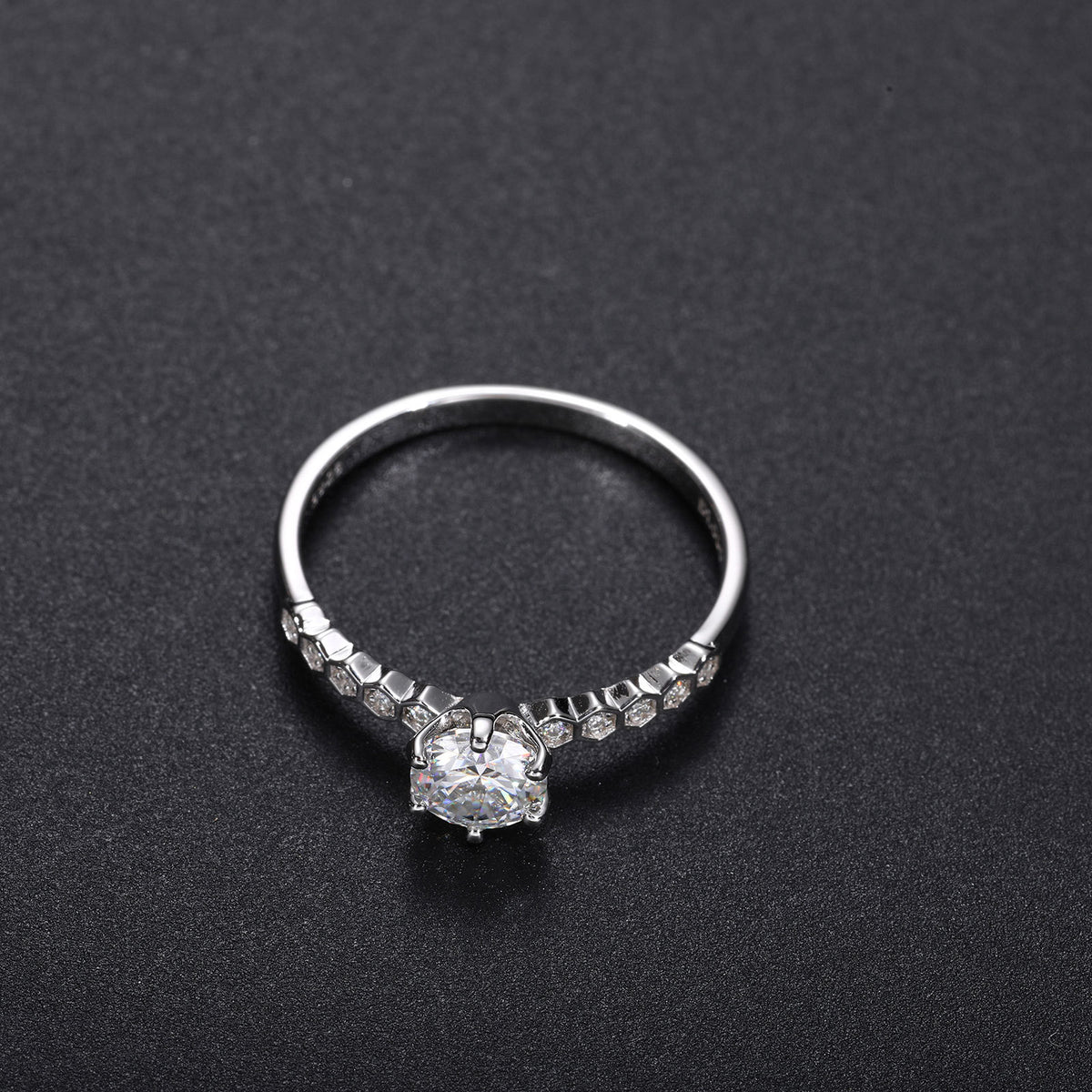 925 Silver Moissanite Geometric Ring for Women and Men - Minimalist Luxury Statement Ring product image