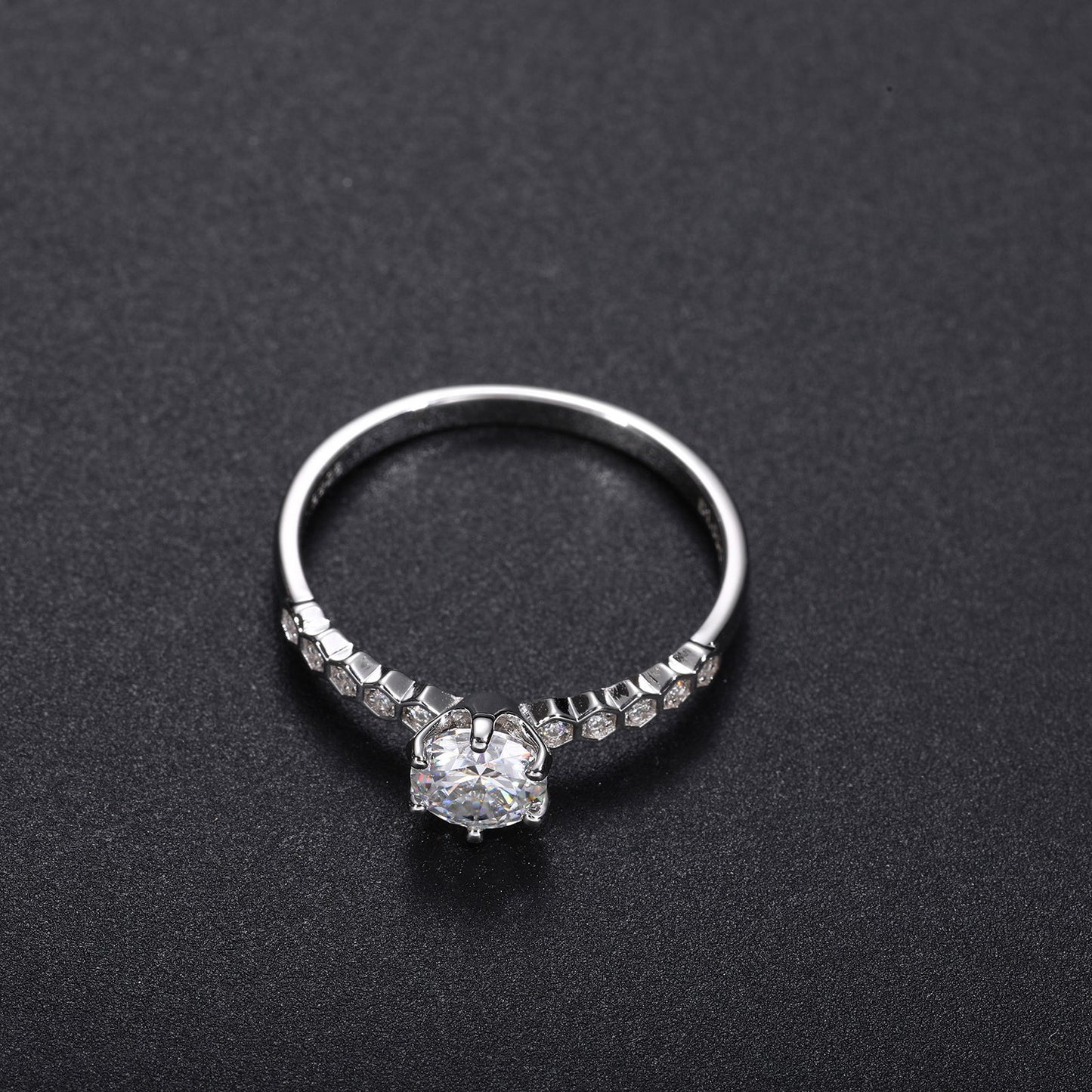 925 Silver Moissanite Geometric Ring for Women and Men - Minimalist Luxury Statement Ring product image