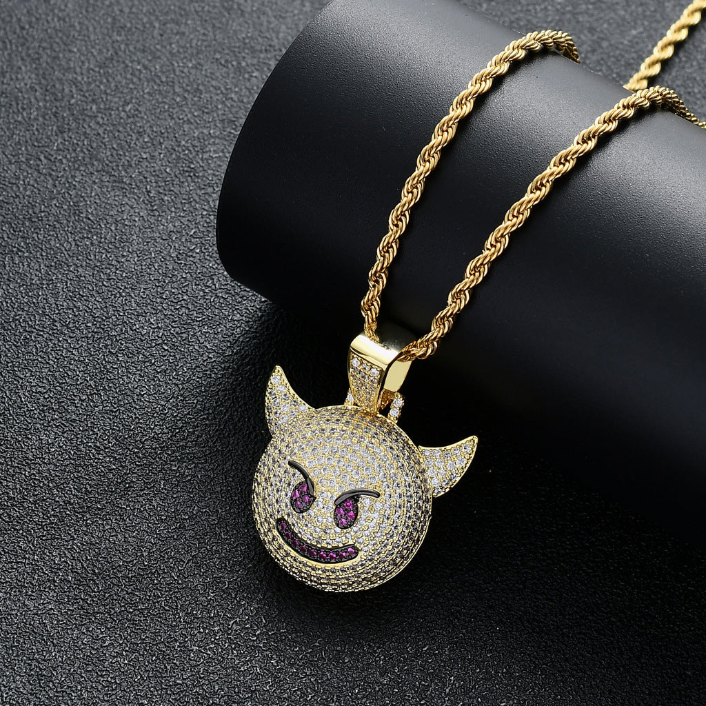Hip Hop Fashion Cubic Zirconia Pendant Necklace for Men and Women