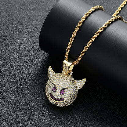 Hip Hop Fashion Cubic Zirconia Pendant Necklace for Men and Women