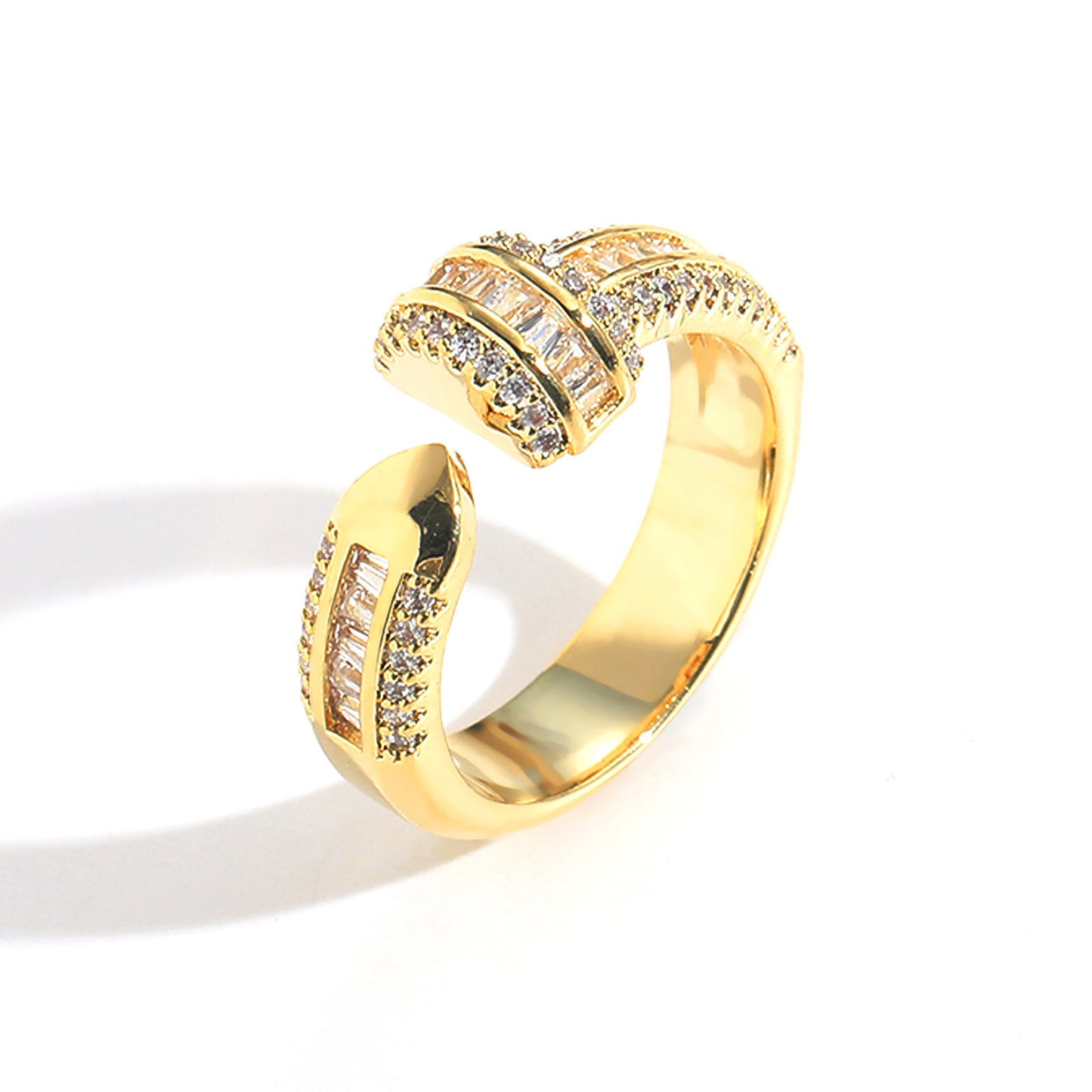 Hip Hop Diamond Shape Cubic Zirconia Ring for Men