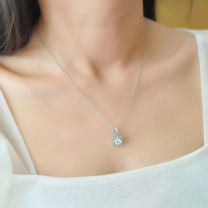 Yellow Moissanite Halo Pendant, Square Cushion Cut 3 Carat Style Necklace Charm