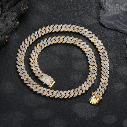 12mm Pave Cuban Link Bracelet, Unisex Hip Hop Chain Style