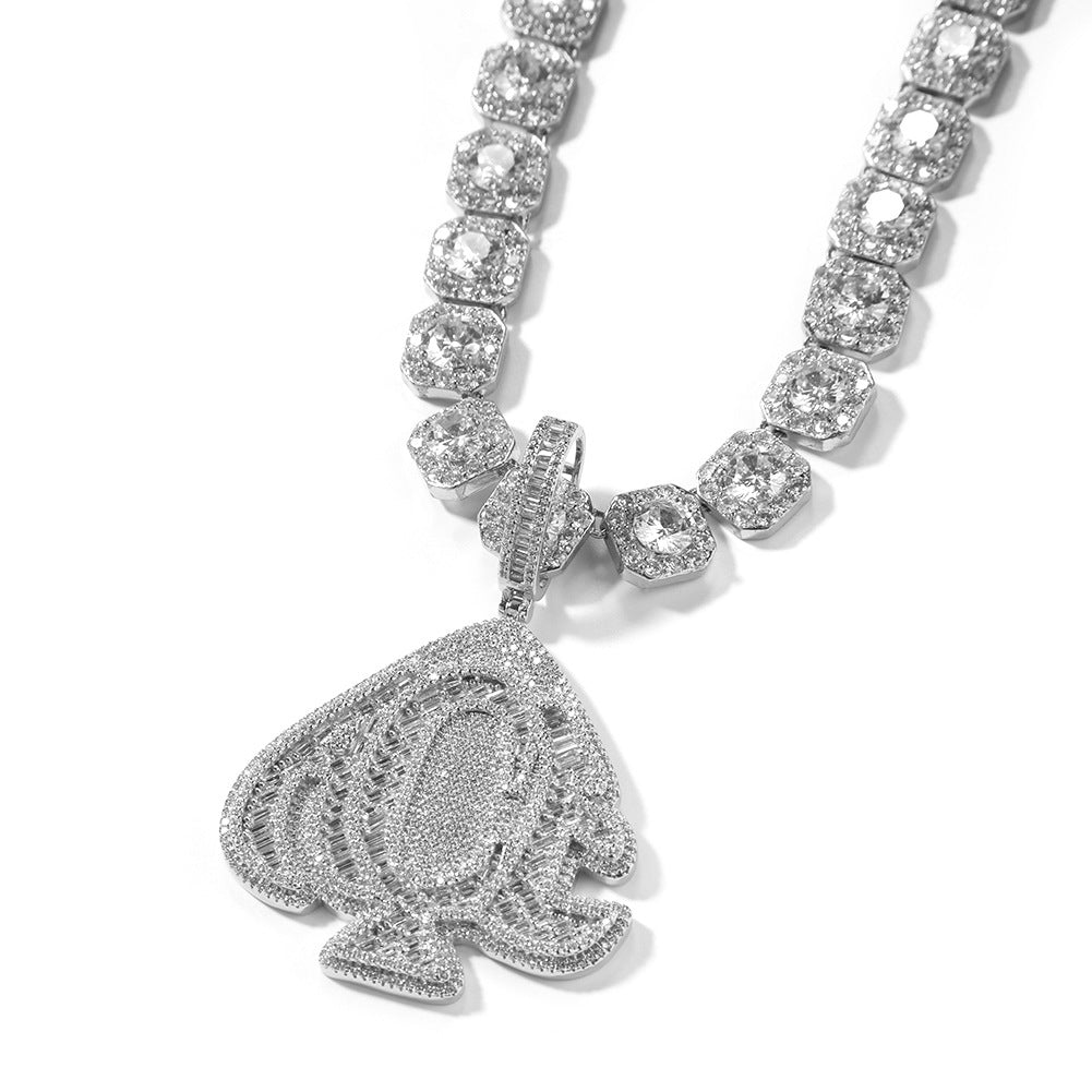 Iced Heart Pendant Necklace with Cuban Twist Chain for Women - Gold Plated or Silver Plated Cubic Zirconia Statement Jewelry
